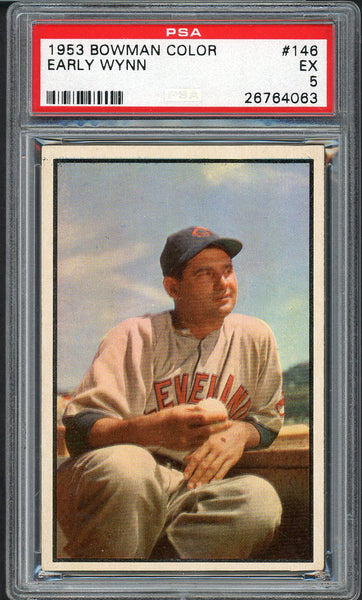 1953 Bowman Color Baseball #146 Early Wynn Indians PSA 5 EX 554747
