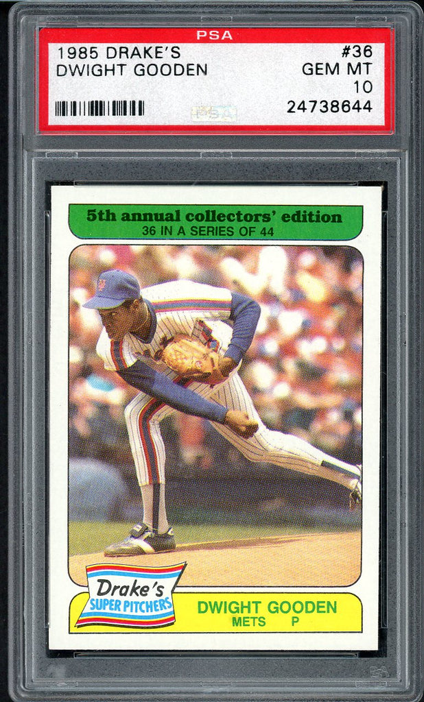 1985 Drakes #036 Dwight Gooden Mets PSA 10 GEM MINT 554751
