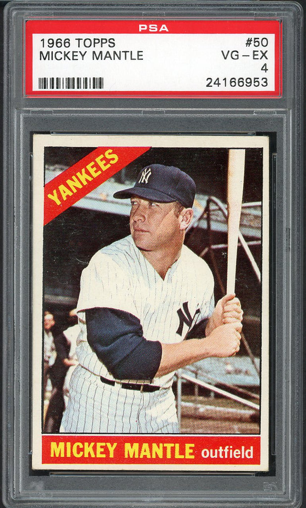 1966 Topps Baseball #050 Mickey Mantle Yankees PSA 4 VG-EX 554755