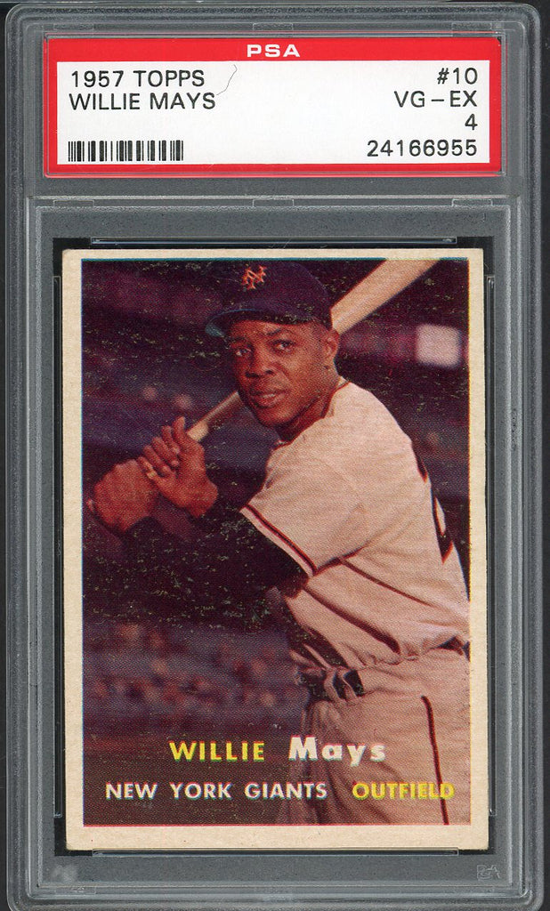 1957 Topps Baseball #010 Willie Mays Giants PSA 4 VG-EX 554756