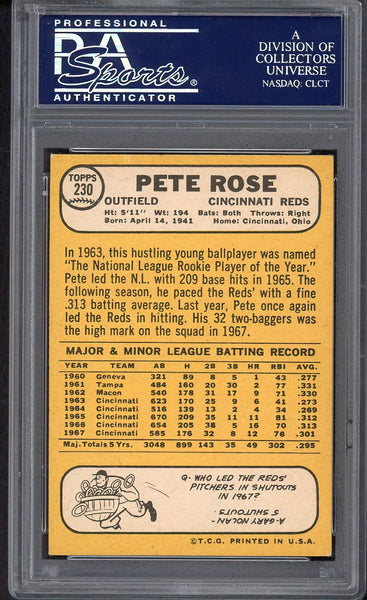 1968 Topps Baseball #230 Pete Rose Reds PSA 5 EX 554761