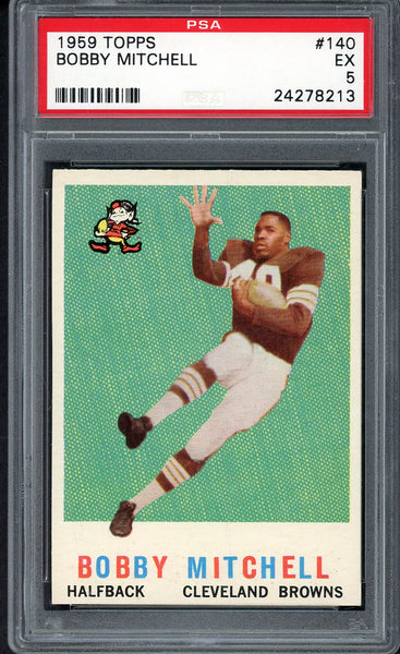 1959 Topps Football #140 Bobby Mitchell Browns PSA 5 EX 554765