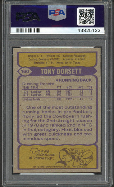 1979 Topps Football #160 Tony Dorsett Cowboys PSA 9 MINT 554766