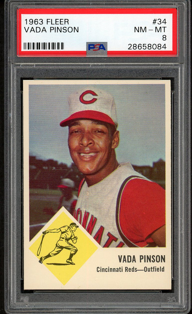 1963 Fleer Baseball #034 Vada Pinson Reds PSA 8 NM/MT 554770
