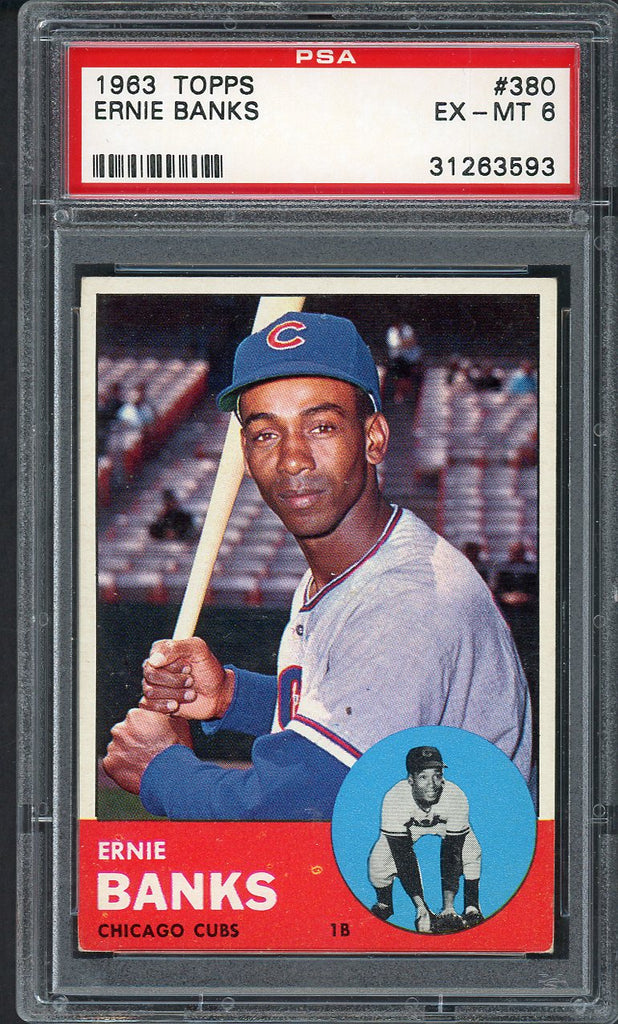 1963 Topps Baseball #380 Ernie Banks Cubs PSA 6 EX-MT 554775