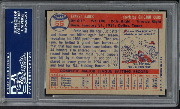 1957 Topps Baseball #055 Ernie Banks Cubs PSA 6 EX-MT 554780
