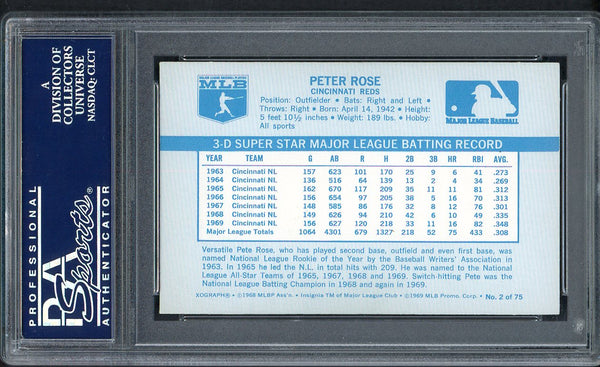 1970 Kelloggs Baseball #002 Pete Rose Reds PSA 7 NM 554782
