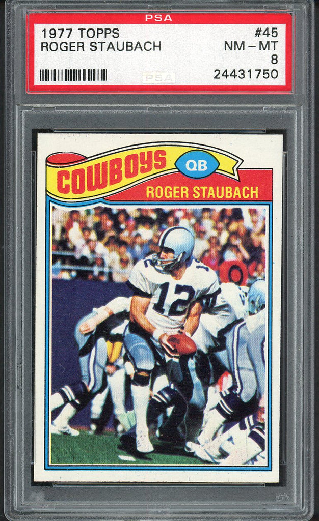 1977 Topps Football #045 Roger Staubach Cowboys PSA 8 NM/MT 554786