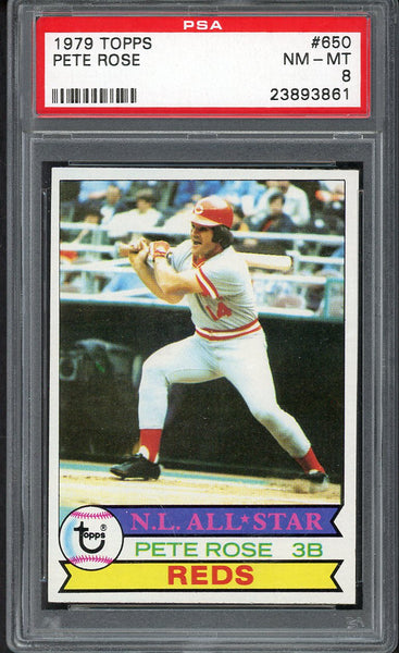 1979 Topps Baseball #650 Pete Rose Reds PSA 8 NM/MT 554789