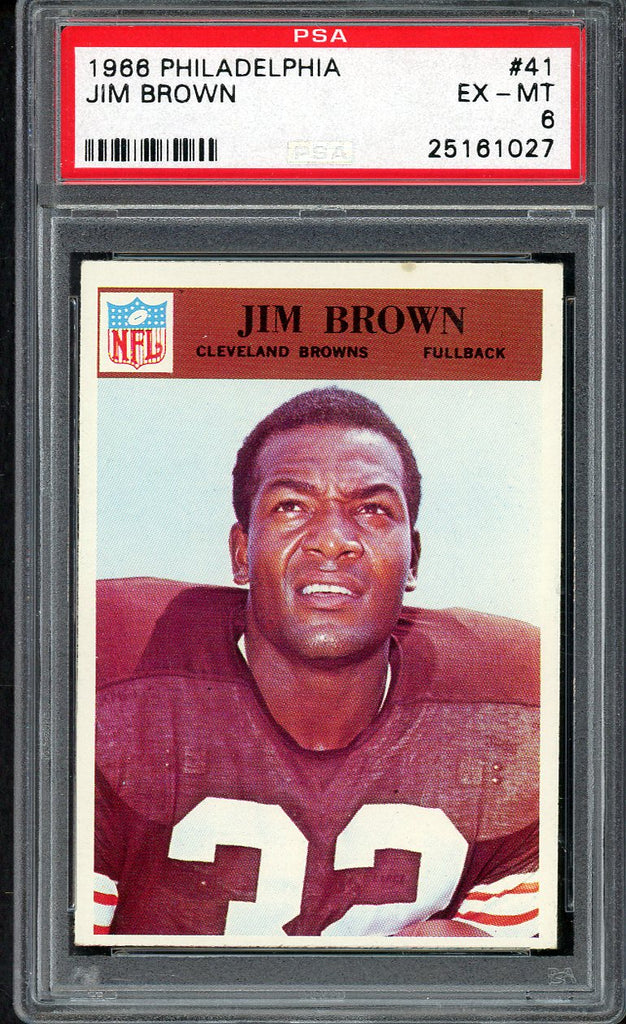 1966 Philadelphia Football #041 Jim Brown Browns PSA 6 EX-MT 554797