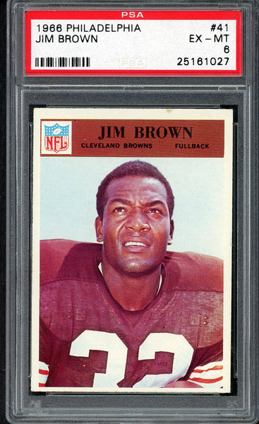 1966 Philadelphia Football #041 Jim Brown Browns PSA 6 EX-MT 554797