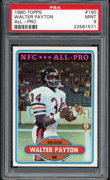 1980 Topps Football #160 Walter Payton Bears PSA 9 MINT 554798