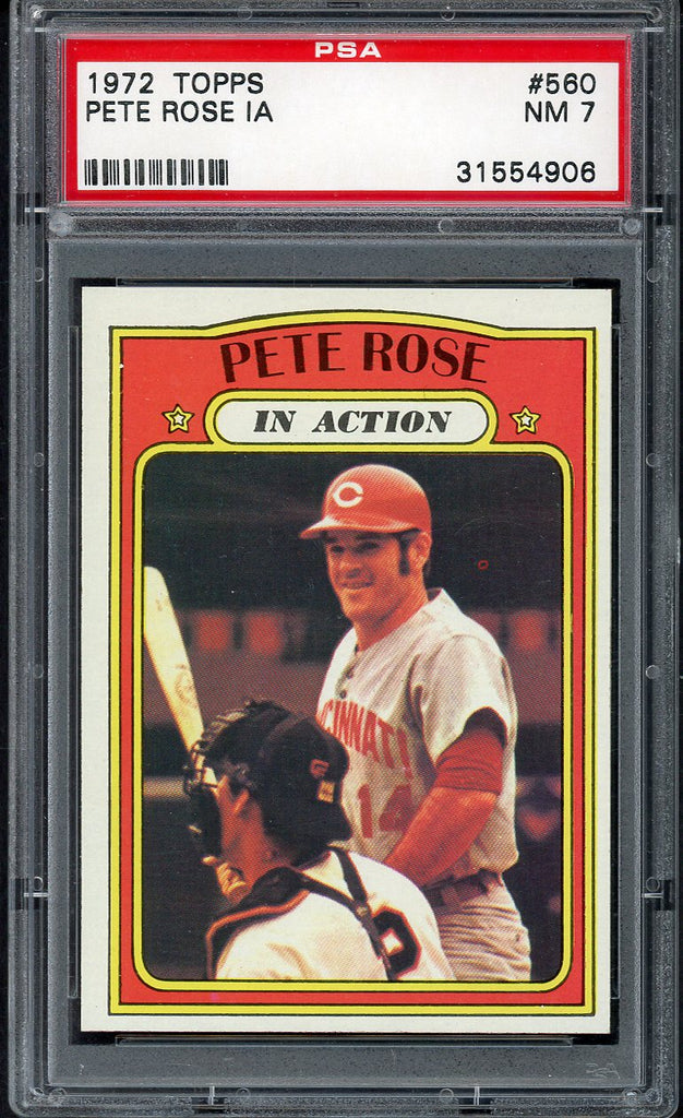 1972 Topps Baseball #560 Pete Rose IA Reds PSA 7 NM 554801