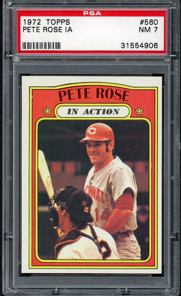 1972 Topps Baseball #560 Pete Rose IA Reds PSA 7 NM 554801