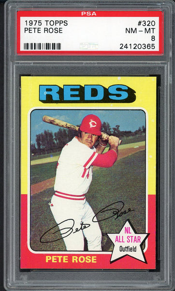 1975 Topps Baseball #320 Pete Rose Reds PSA 8 NM/MT 554803