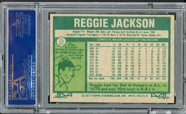 1977 Burger King #017 Reggie Jackson Yankees PSA 9 MINT 554805