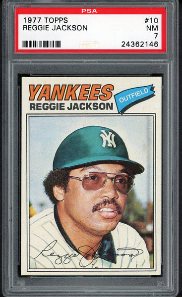 1977 Topps Baseball #010 Reggie Jackson Yankees PSA 7 NM 554806