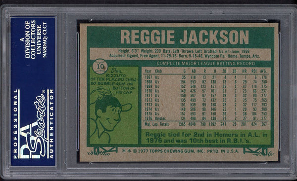 1977 Topps Baseball #010 Reggie Jackson Yankees PSA 7 NM 554806
