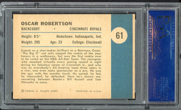 1961 Fleer Basketball #061 Oscar Robertson IA Royals PSA 6 EX-MT 554809