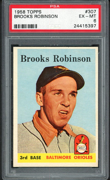 1958 Topps Baseball #307 Brooks Robinson Orioles PSA 6 EX-MT 554814
