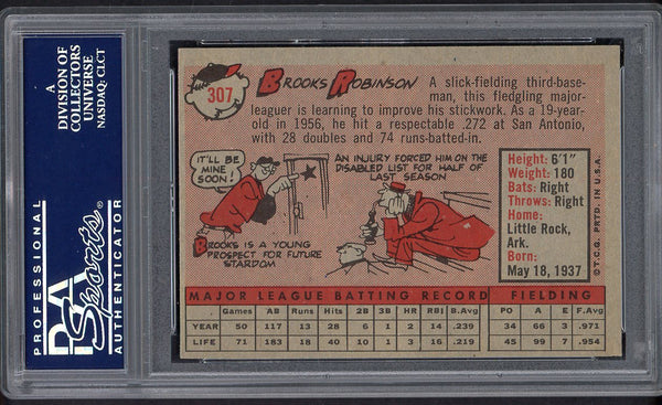 1958 Topps Baseball #307 Brooks Robinson Orioles PSA 6 EX-MT 554814