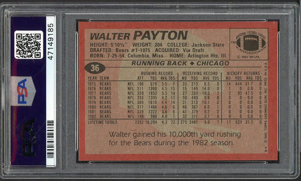 1983 Topps #036 Walter Payton Bears PSA 9 MINT 554819