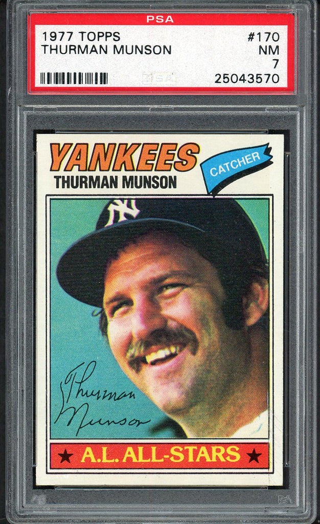 1977 Topps Baseball #170 Thurman Munson Yankees PSA 7 NM 554826