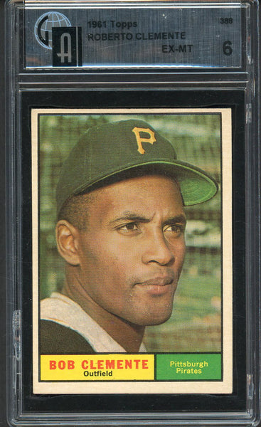 1961 Topps Baseball #388 Roberto Clemente Pirates GAI 6 EX-MT 554830