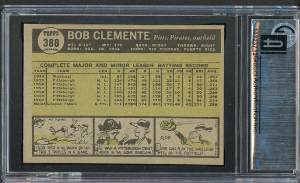 1961 Topps Baseball #388 Roberto Clemente Pirates GAI 6 EX-MT 554830