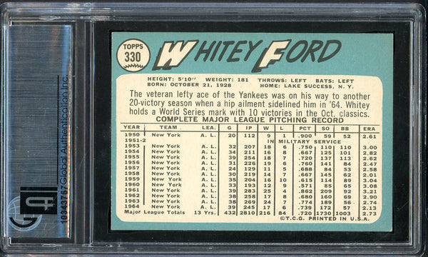 1965 Topps Baseball #330 Whitey Ford Yankees GAI 6.5 EX-MT+ 554831