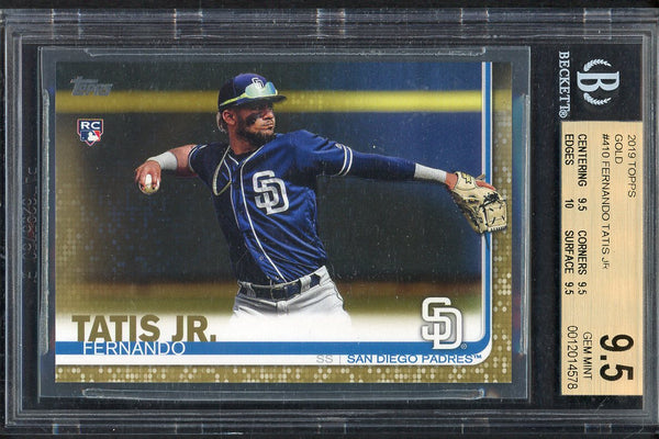 2019 Topps Gold #410 Fernando Tatis Jr Padres BVG 9.5 GEM MINT 554837