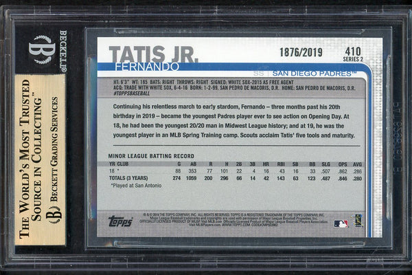 2019 Topps Gold #410 Fernando Tatis Jr Padres BVG 9.5 GEM MINT 554837