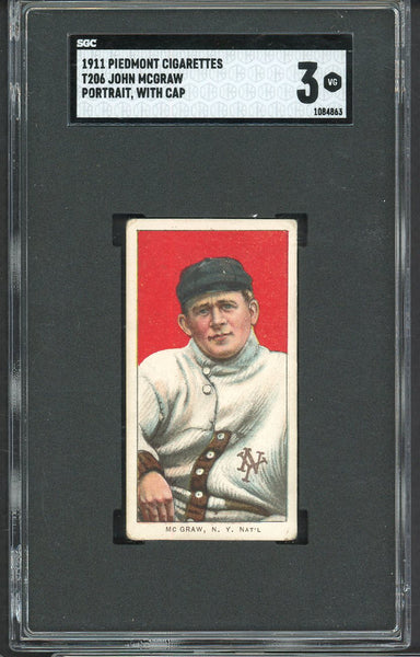1909-11 T206 T 206 John McGraw Giants SGC 3 VG 554842