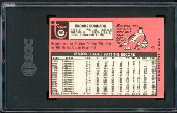 1969 Topps Baseball #550 Brooks Robinson Orioles SGC 6 EX-MT 554853