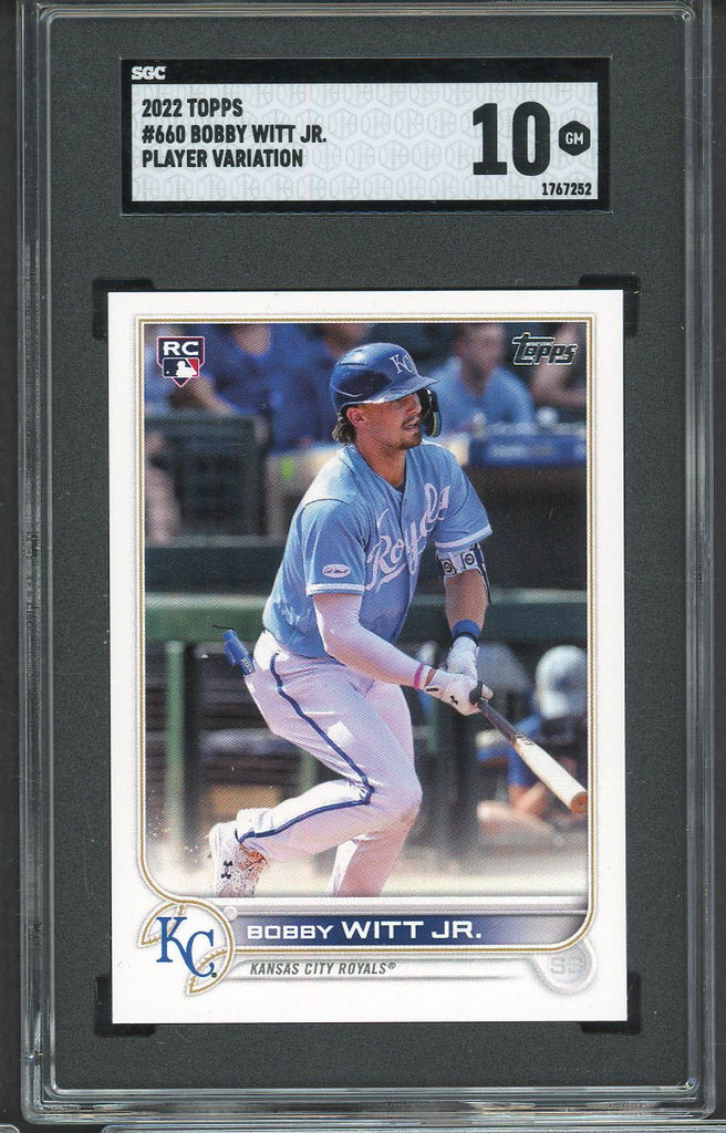 2022 Topps #660 Bobby Witt Jr Royals SGC 10 GEM MINT Variation 554874