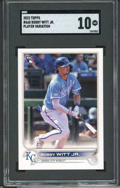 2022 Topps #660 Bobby Witt Jr Royals SGC 10 GEM MINT Variation 554874