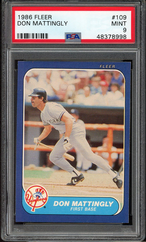 1986 Fleer #109 Don Mattingly Yankees PSA 9 MINT 554884