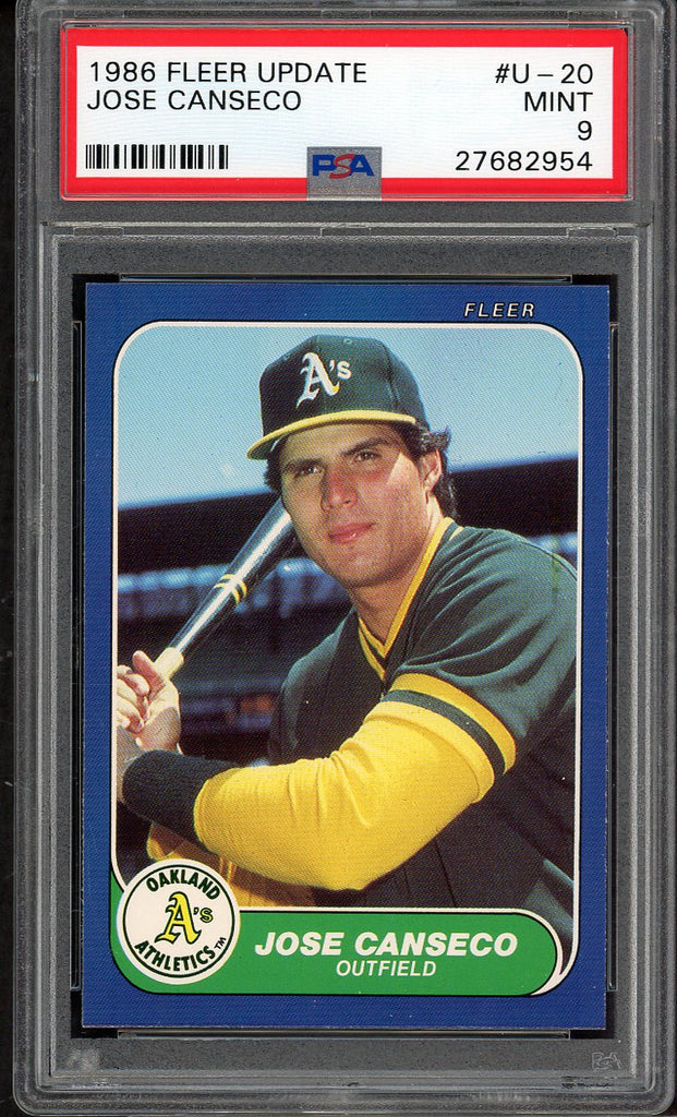 1986 Fleer Update #U20 Jose Canseco A's PSA 9 MINT 554885