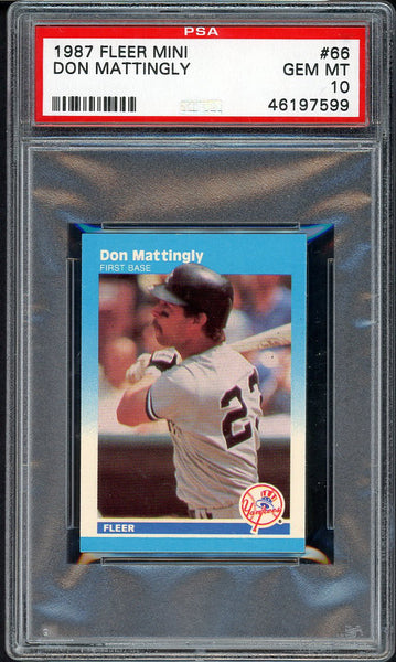 1987 Fleer Mini #066 Don Mattingly Yankees PSA 10 GEM MINT 554886