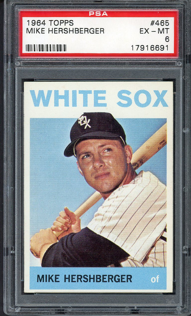 1964 Topps Baseball #465 Mike Hershberger White Sox PSA 6 EX-MT 554892