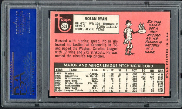 1969 Topps Baseball #533 Nolan Ryan Mets PSA 5 EX 554894