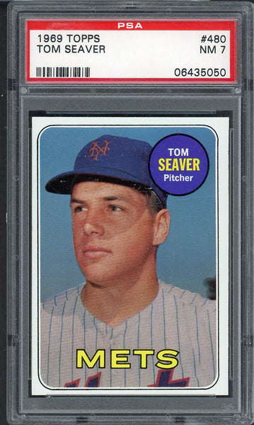 1969 Topps Baseball #480 Tom Seaver Mets PSA 7 NM 554895