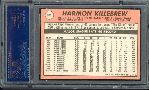 1969 Topps Baseball #375 Harmon Killebrew Twins PSA 5 EX 554900