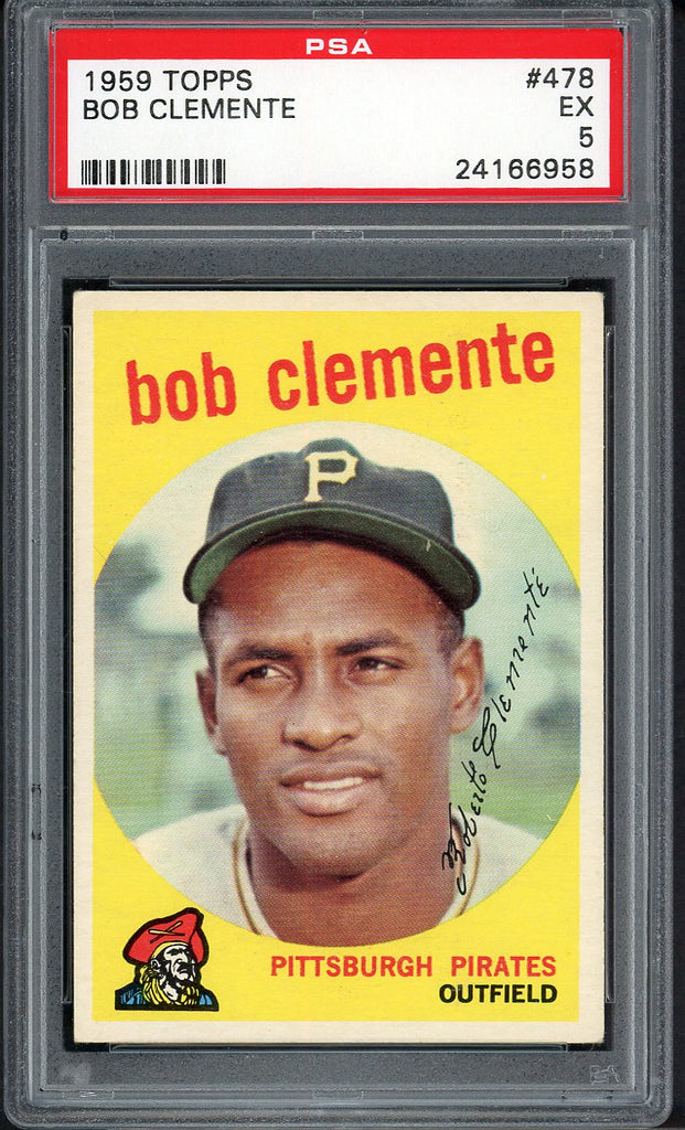 1959 Topps Baseball #478 Roberto Clemente Pirates PSA 5 EX 554901
