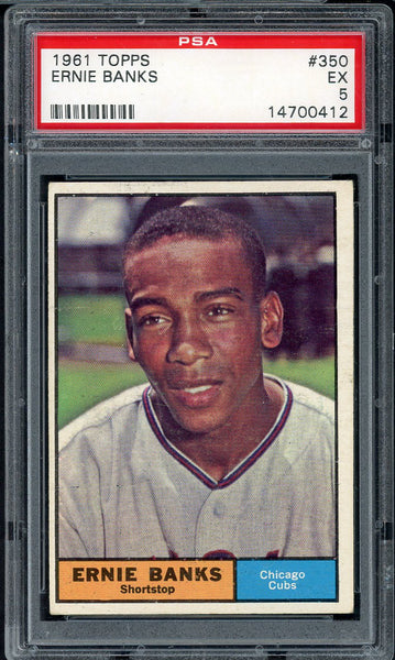 1961 Topps Baseball #350 Ernie Banks Cubs PSA 5 EX 554902