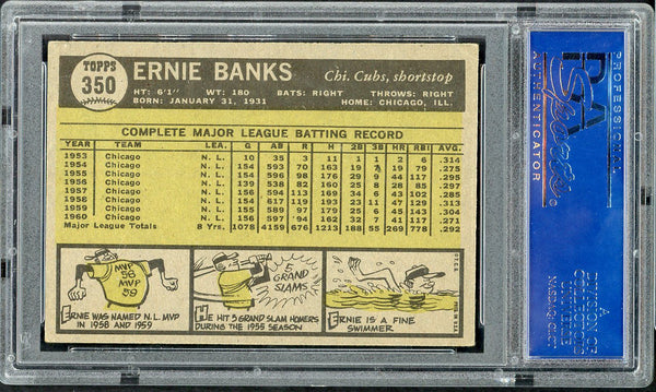 1961 Topps Baseball #350 Ernie Banks Cubs PSA 5 EX 554902