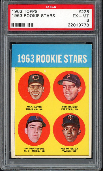 1963 Topps Baseball #228 Tony Oliva Twins PSA 6 EX-MT 554904