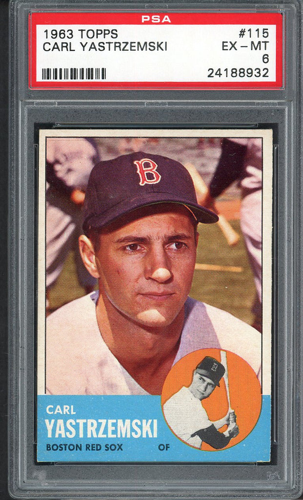 1963 Topps Baseball #115 Carl Yastrzemski Red Sox PSA 6 EX-MT 554905