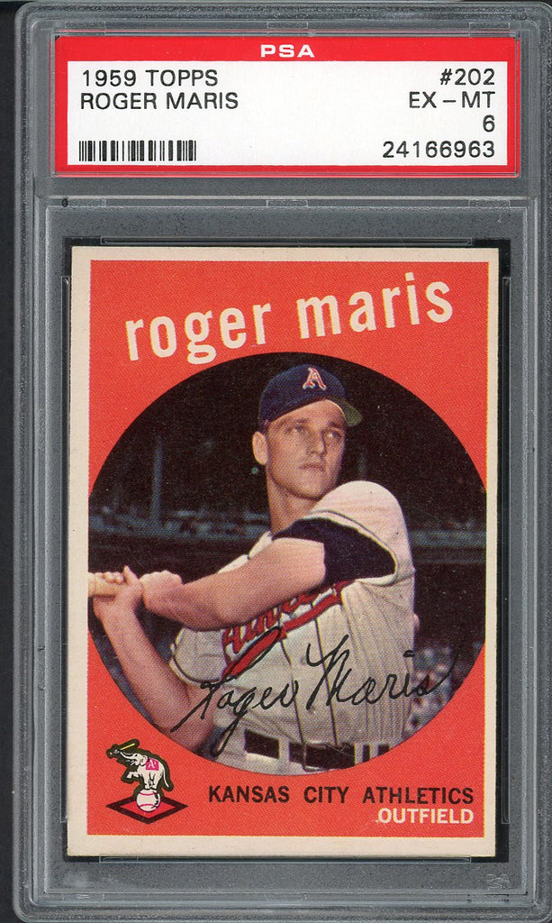 1959 Topps Baseball #202 Roger Maris A's PSA 6 EX-MT 554906