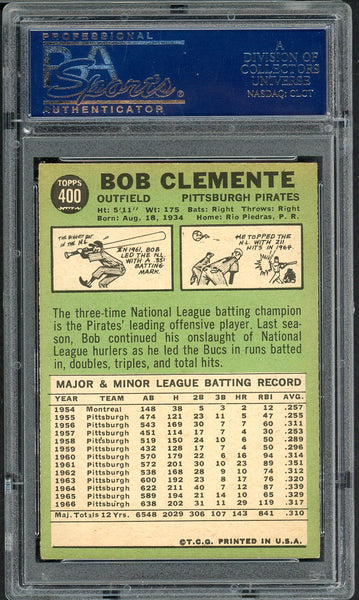 1967 Topps Baseball #400 Roberto Clemente Pirates PSA 6 EX-MT 554911